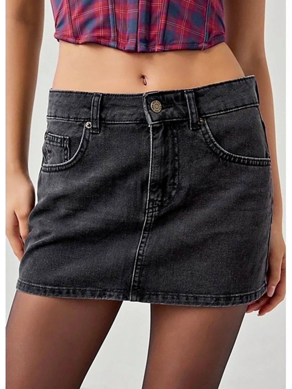 BDG Onna Denim Micro Mini Skirt Black Medium NWT